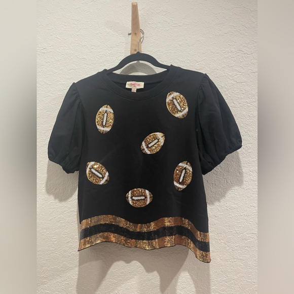 NWT Sequin football patch tee (black) - small - Picture 2 of 10